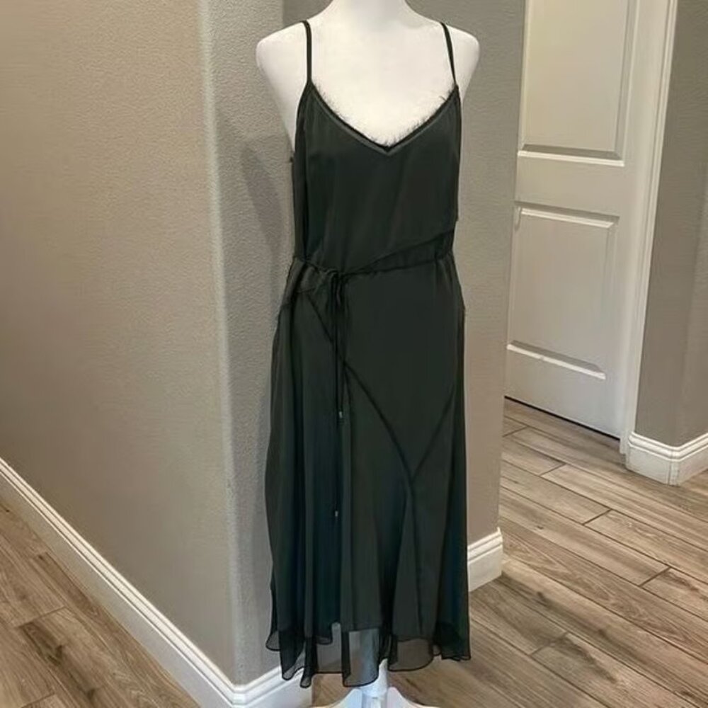 Elie Tahari Silk Slip Sleeveless MIDI Dress